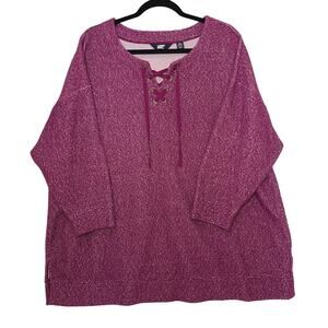 Lands End Long Sleeve Sweater Fuschia Pink Maroon Size 2XL EUC